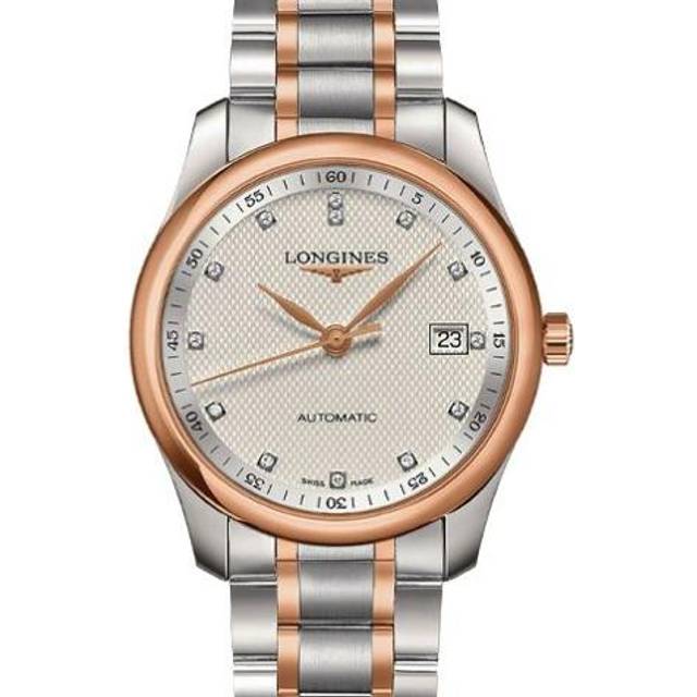 Longines Mens Cream L2.793.5.77.7 Master 18ct Rose Gold-plated Stainless Steel and Diamond Watch 40mm - CREAM
