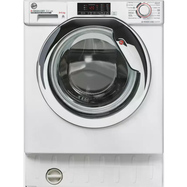 Hoover H-WASH&DRY 300 LITE HBDS495D1ACE Integrated 9Kg / 5Kg Washer Dryer with 1400 rpm - White - E Rated [Wash&Dry], C Rated [Wash Only]