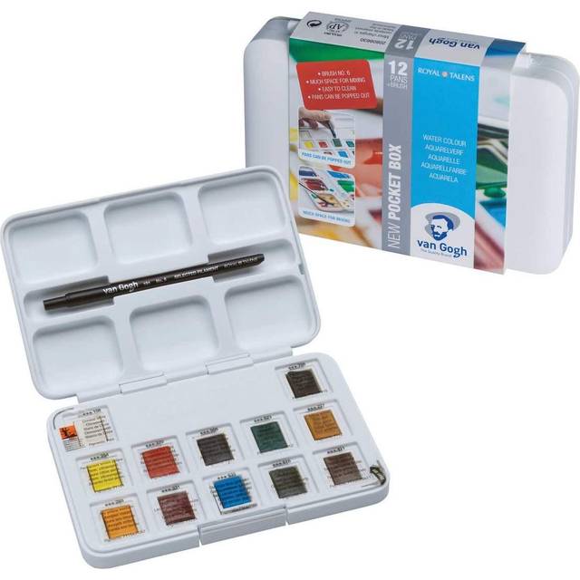 Van Gogh Watercolour 12 Pan Plastic Pocket Box-