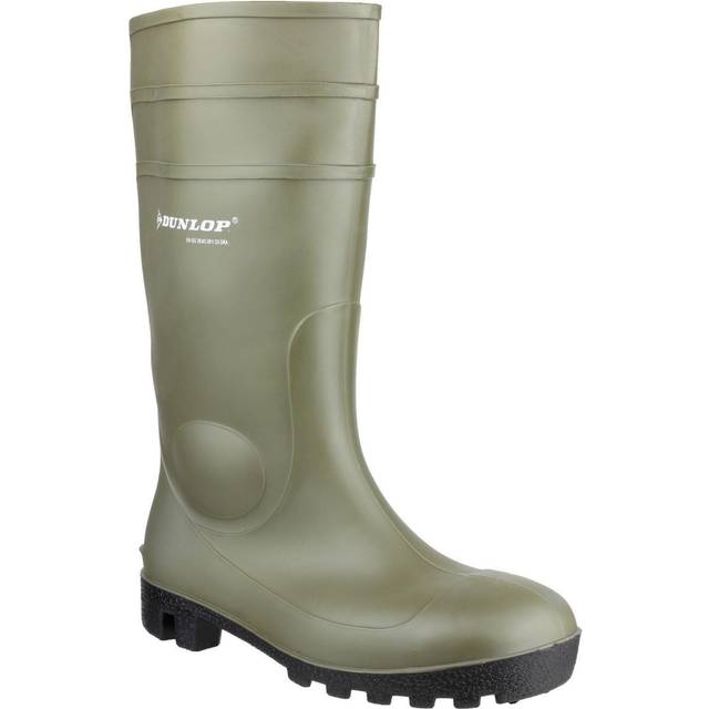 Dunlop Protomaster Full Safety PVC Wellington - Green - UK 12 | EU 47