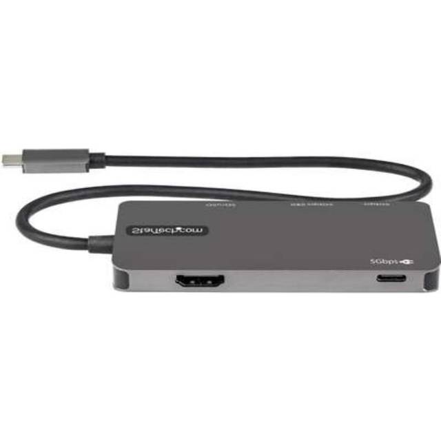 StarTech.com USB C Multiport Adapter, USB-C to 4K 30Hz HDMI, 100W Power Delivery Pass-through, SD/MicroSD Slot, 3-Port USB 3.0 Hub, USB Type-C Mini D