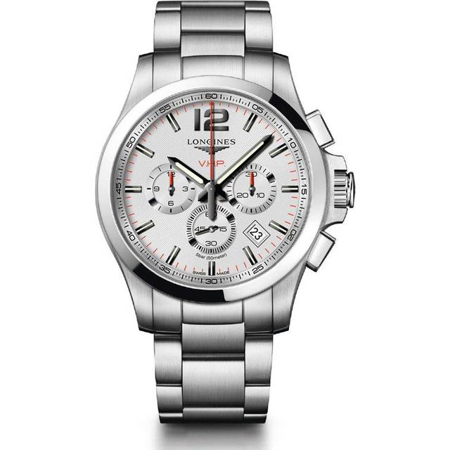 LONGINES Conquest Collection V.H.P. Chronograph 44MM Men's Watch L3.727.4.76.6 / L37274766 - Silver - 44 mm