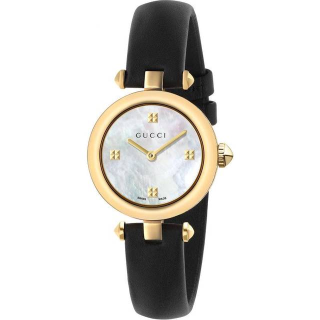 GUCCI Diamantissima 27MM MOP Dial BLK Leather Women's Watch YA141505 - Single Color - Standard