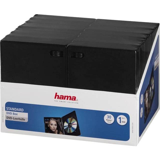 Hama DVD jewel case 1 CD/DVD/Blu-Ray Plastic Black 30 pc(s) (W x H x D) 14 x 191 x 134 mm 00011495