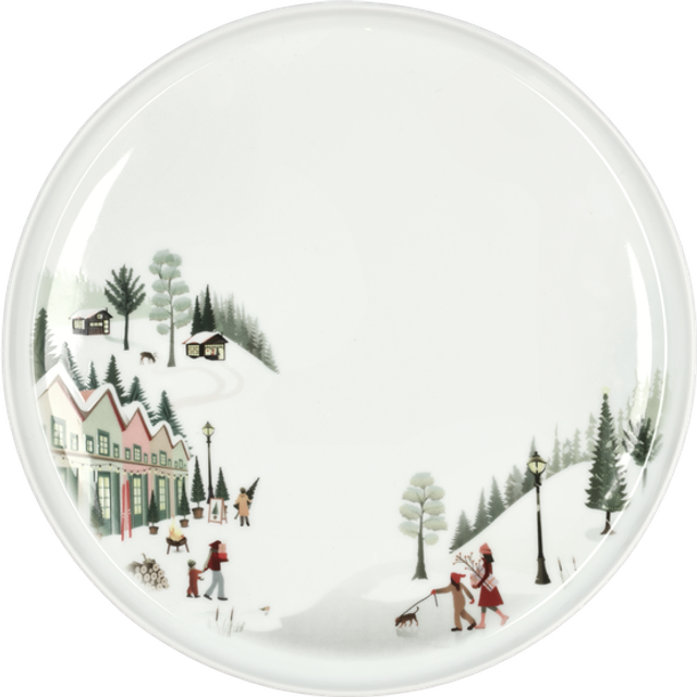 Pillivuyt Tallrik flat rak kant Vinter 20 cm Vit
