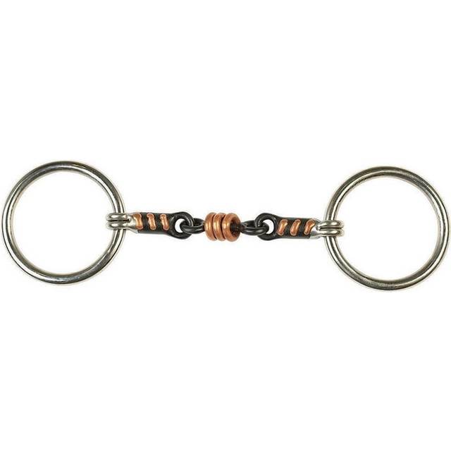 (5.5in, Silver) Lorina Sweet Iron Roller Link Loose Ring Snaffle