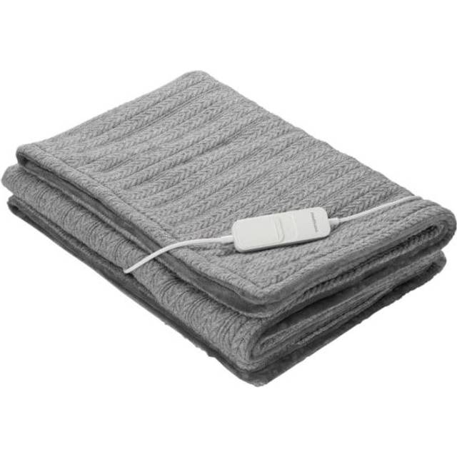 medisana HB 680 gosedjur, gosedjur i stickat mönster med automatisk avstängning, tvättbar, 3 temperaturinställningar 160 x 120 cm, 2-färgad vändbar look