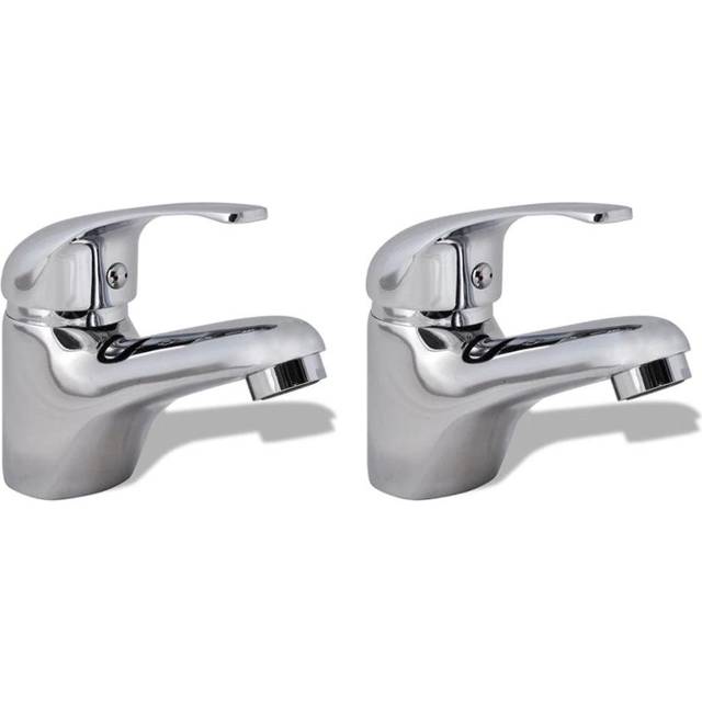 vidaXL Bidet Faucets 2 pcs Chrome - Silver