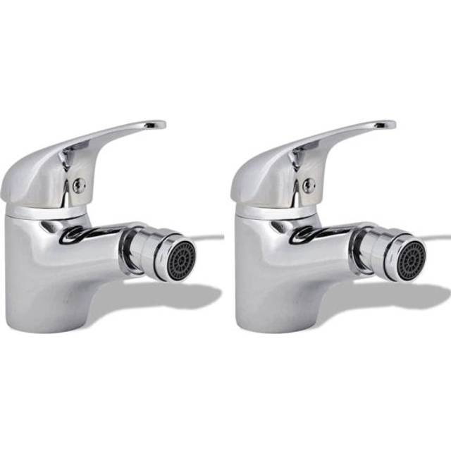 vidaXL Bidet Faucets 2 pcs Chrome - Silver