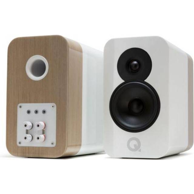 Q Acoustics Concept 300 vit och ljus ek (paket med 2) - Bokhyllehögtalare