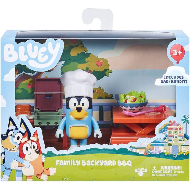 "Bluey Dad Backyard BBQ - Bandit 2.5"""" Figure with Playset  Multicolor"