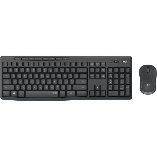 Logitech MK295 tyst trådlös kombination, svart (QWERTY tysk version)