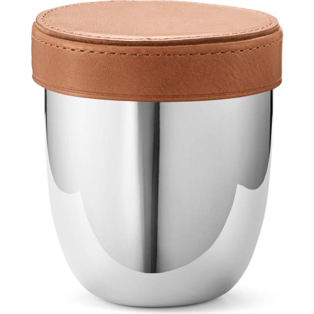 Georg Jensen Sky Dice Game & Stainless Steel Travel Case with Leather Cap, Silver
