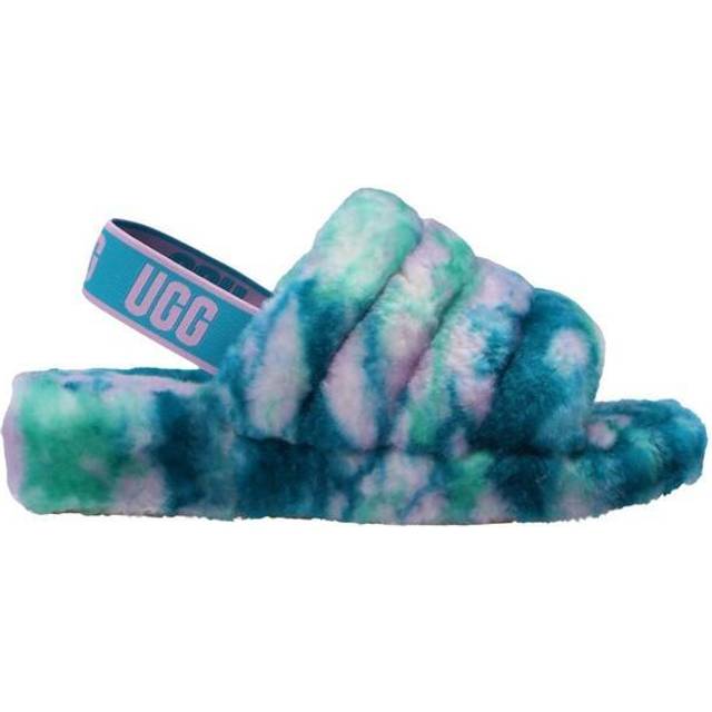 Brand ib ugg fluff yeah slide marble womens aqua slippers sandals size uk 6