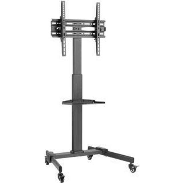ProperAV Mobile TV Trolley Stand on Wheels for 32" - 55" Screens (35kg Capacity / VESA Max. 400x400)