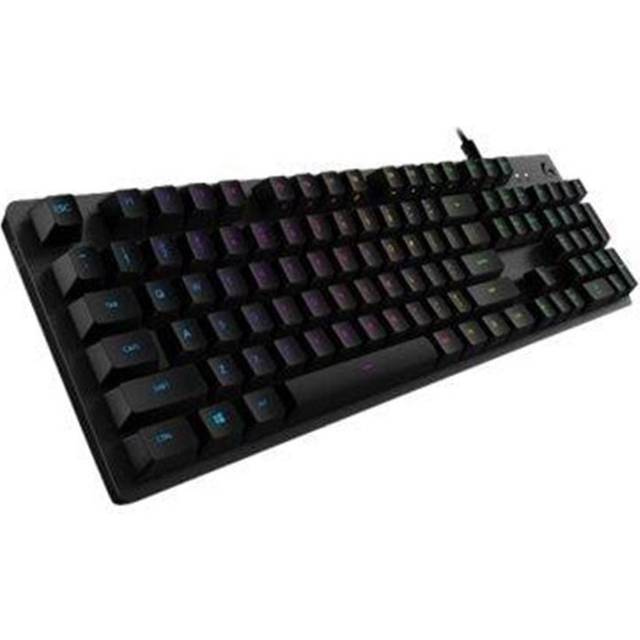 Logitech G512 mekaniskt speltangentbord, GX-röda linjära switchar, LIGHTSYNC RGB-belysning, USB-genomföring, aluminiumhölje, programmerbara F-tangenter, US QWERTY-layout – svart