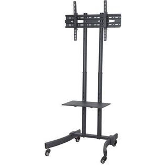 ProperAV Mobile TV Trolley Stand on Wheels for 37" - 70" Screens (50kg Capacity / VESA Max. 400x600)