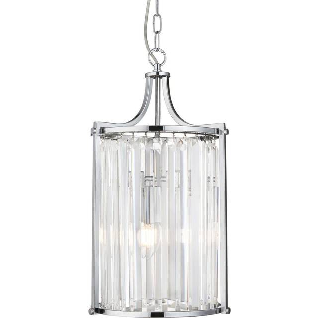 Searchlight 8092-2CC Victoria 2 Light Pendant Chrome With Crystal Glas