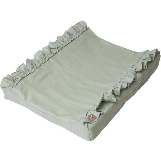 NG Baby skötbädd linne med volang, sage green