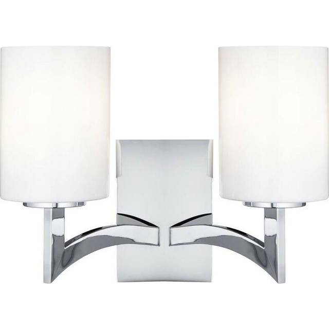 Searchlight 4992-2CC Gina 2 Light Chrome Wall With Opal White Glass Cy