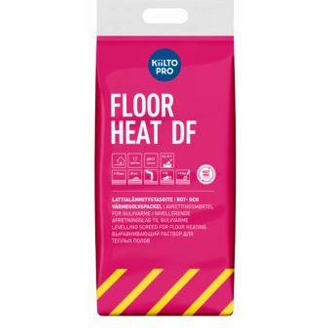 Spackel Flytspackel för badrum och tvättstuga. Kiilto Floor Heat DF 3-50mm