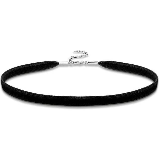 THOMAS SABO Velvet Eye-Catcher Choker For Women - silver