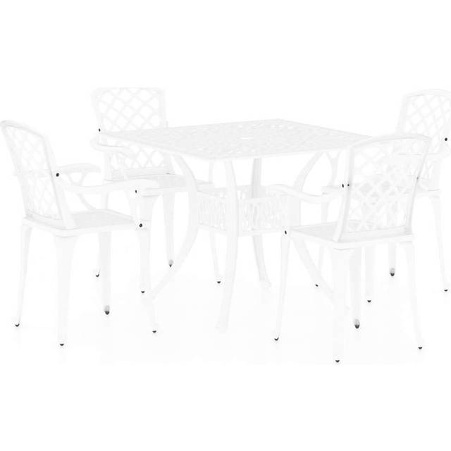 vidaXL 5 Piece Bistro Set Cast Aluminium White