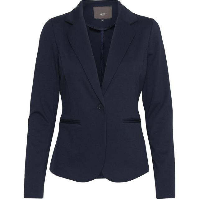 ICHI IHKATE BL dam blazer kort blazer, jacka med en knapp-kavaj med stretch och, Total Eclipse (14044), L