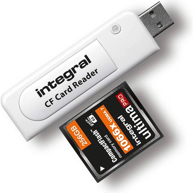 Integral compact flash usb2.0 memory card reader adapter - plug & play and with