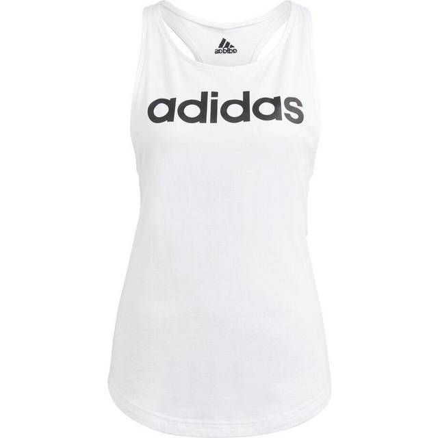adidas Sportswear Women's Linear Tank - White/Black, White/Black, Size Xs, Women - XS