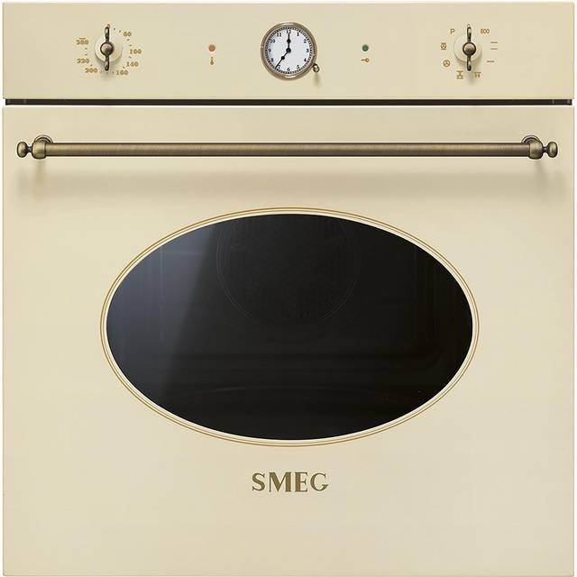 Smeg Serie Colonial Inbyggnadsugn SFP805PO (gräddvit/mässing)