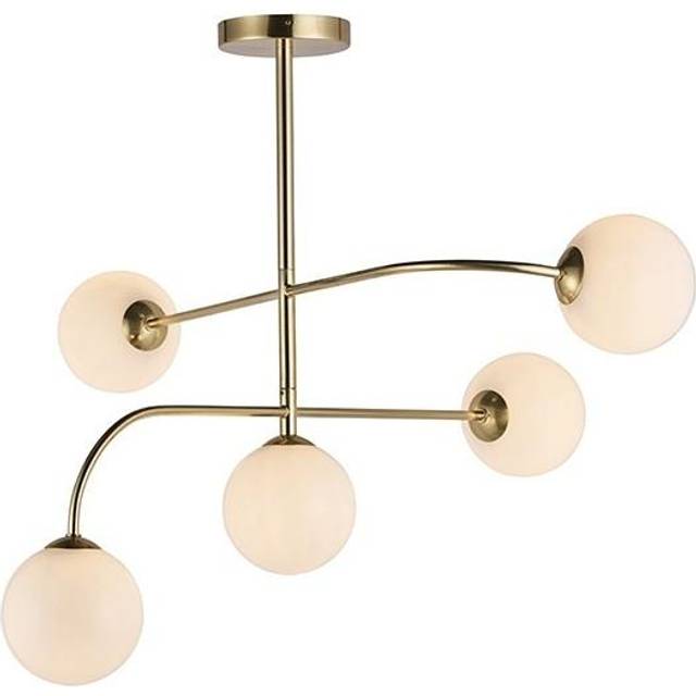 Otto 5 Light Semi Flush Ceiling Light - Brushed Brass