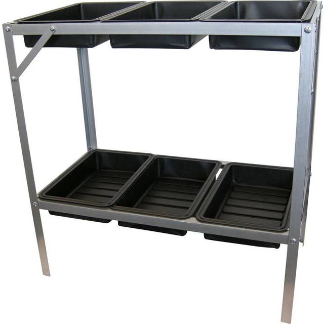 Nature Potting Table 77 x 40 x 77 cm Galvanised Steel, Silver