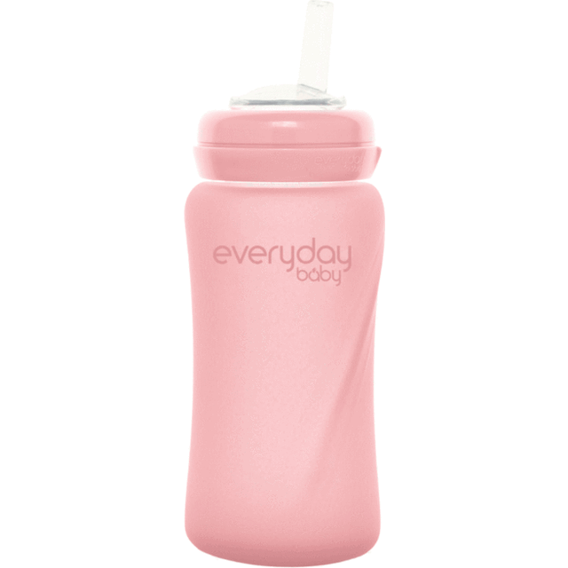 Everyday Baby Sugrörsflaska Glas Healthy + Quiet Grey 240 ml