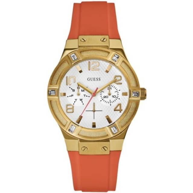 Guess Damer analog kvarts klocka med gummi armband W0564L2