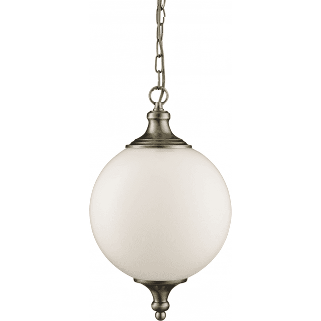Searchlight 3051AB Atom - 1 Light Pendant Antique Brass Opal Glass