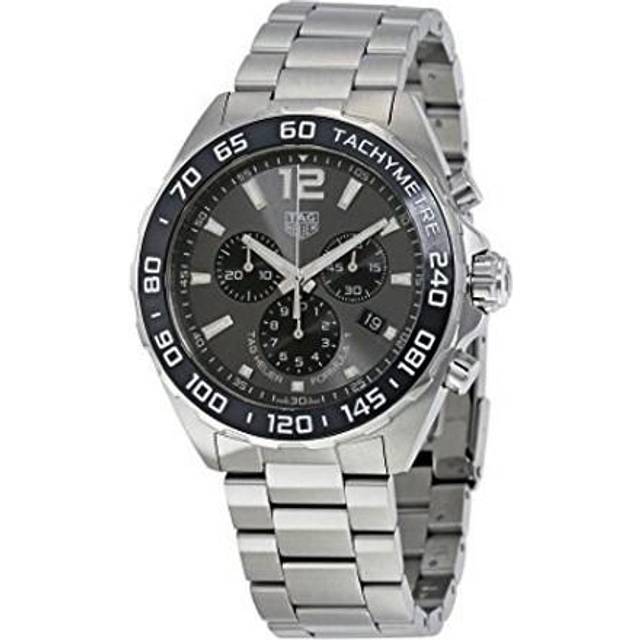 TAG Heuer Formula 1 Chronograph Quartz 43 mm Watch - Grey Dial - Steel Case and Band