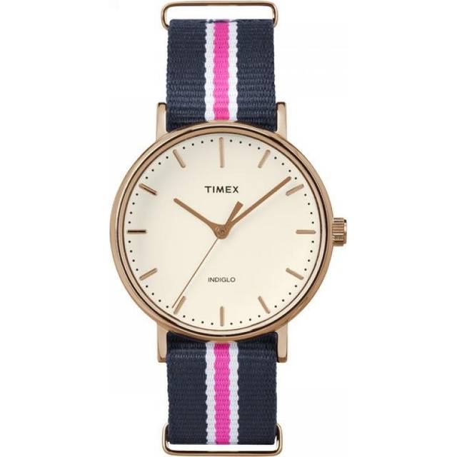 TIMEX Unisex Watch Fairfield Analog (Weekender [Model Number TW2P91500]) [Navy/White/Pink/]