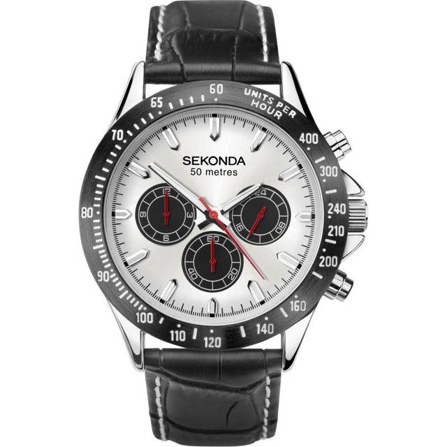 Sekonda gents leather strap date 42mm 5atm watch 1647