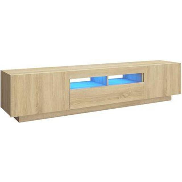 TV-bänk med LED-belysning sonoma-ek 180x35x40 cm