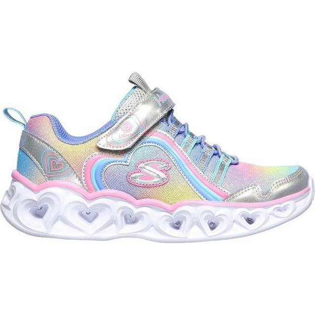 Skechers girls Heart Lights-rainbow Lux Sneaker  Silver/Multi  6 Toddler US