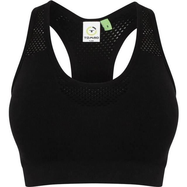 (Medium, Black) Tombo Womens/Ladies Seamless Crop Top