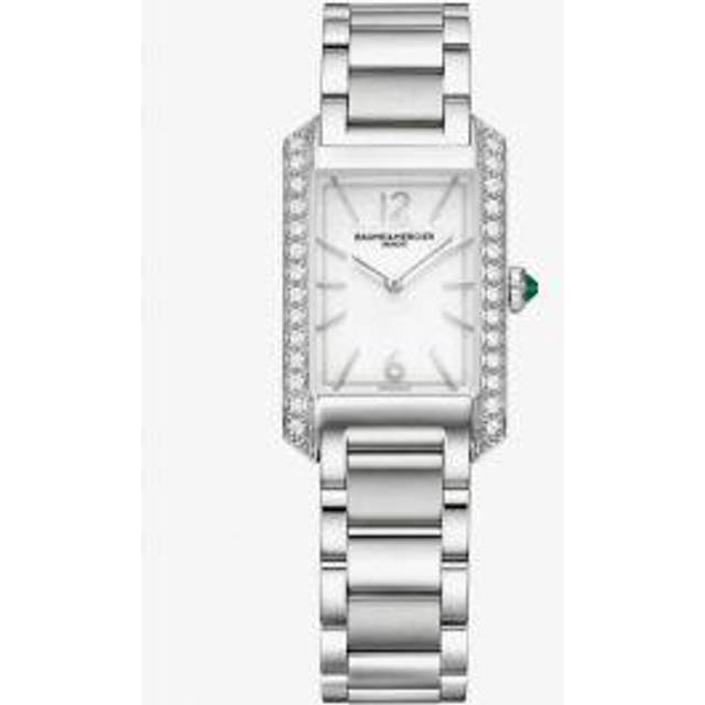 Baume & Mercier Hampton 10474 Women's Quartz Watch - 35mm Mother-of-Pearl Dial, Diamond Hour Markers, Stainless Steel Bracelet