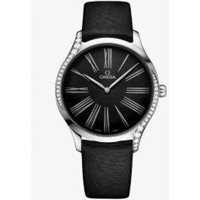 OMEGA Ladies De Ville Tresor Fabric Strap Watch 428.17.39.60.01.001 - Silver/Black