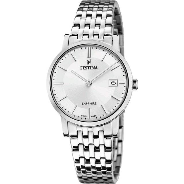 Festina F20019/1 Damer silver Swiss Made Watch, silver, Armband