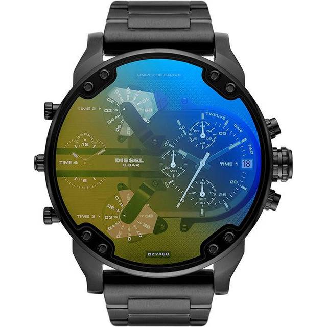 Men's Diesel DZ7460 Mr. Daddy 2.0 Two-Hand Black-Tone Stainless Steel Watch
