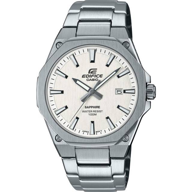 Casio Edifice Stainless Steel White Dial Quartz EFR-S108D-7A EFRS108D-7 100M Men&#39;s Watch