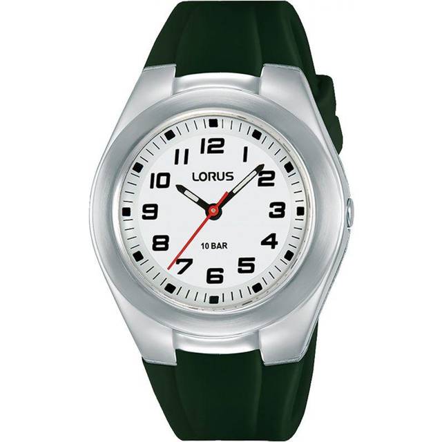 Lorus Unisex analog kvartsklocka med silikonarmband RRX85GX9, Grön, Bälte