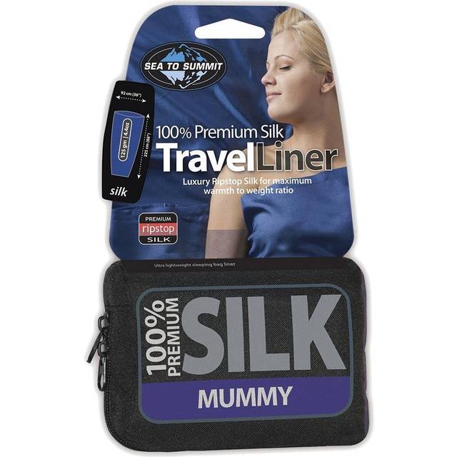 Sea To Summit Unisex Silke Stretch Panel Mumie Avsmalnande Sovsäck Liner-Marinblå, 92 x 210 cm, cm