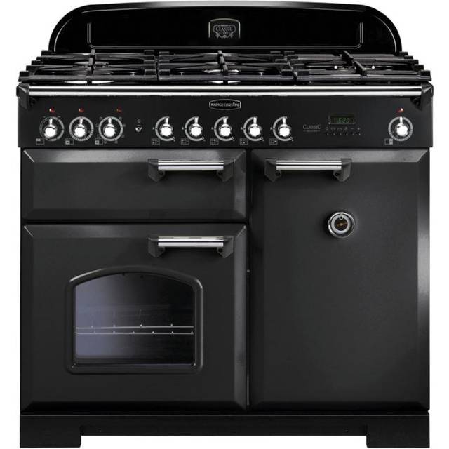 Rangemaster CDL100DFFCB/C Classic Deluxe 100cm Dual Fuel Range Cooker 128580 - CHARCOAL BLACK